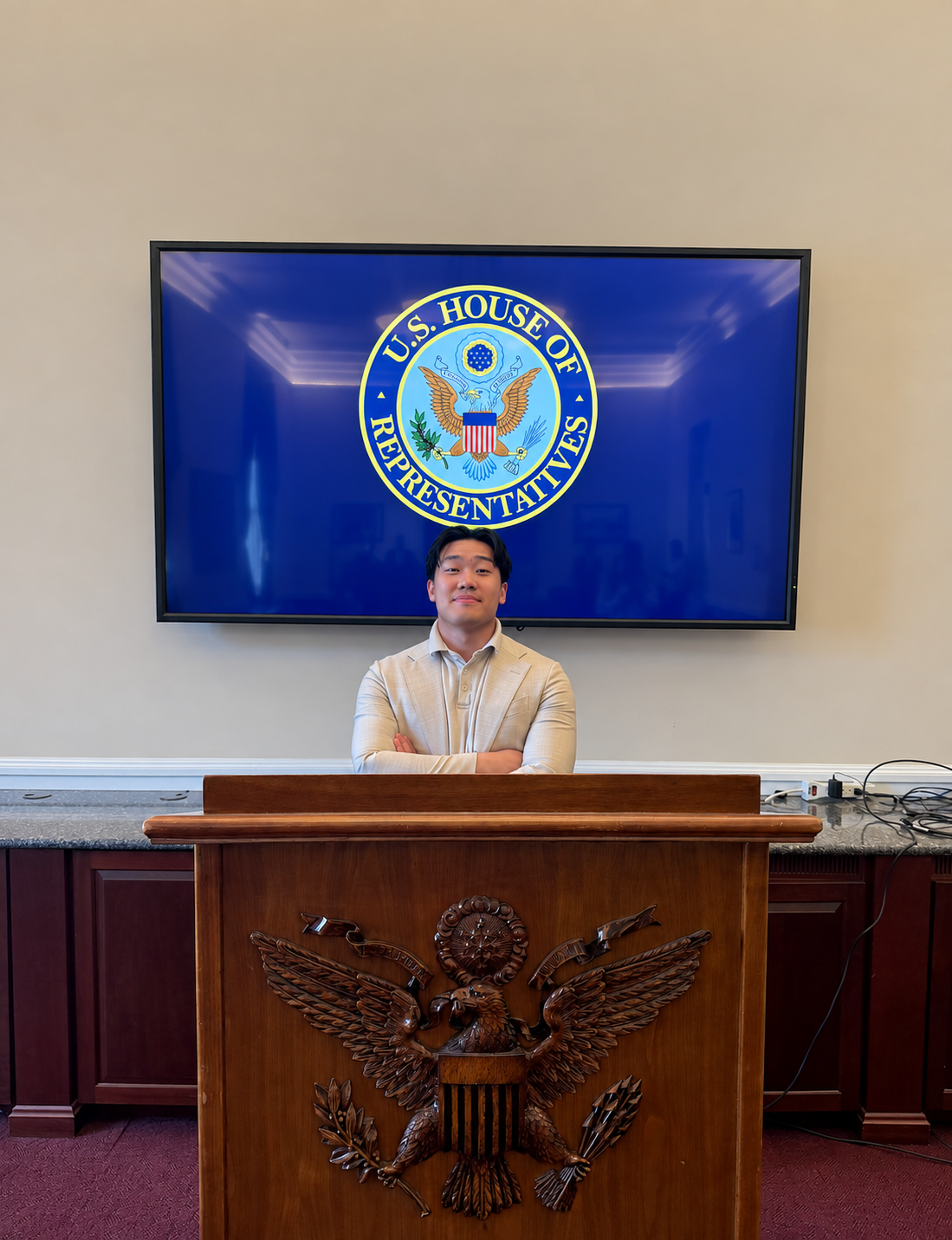 Lee Tran presenting at the U.S. House of Representatives